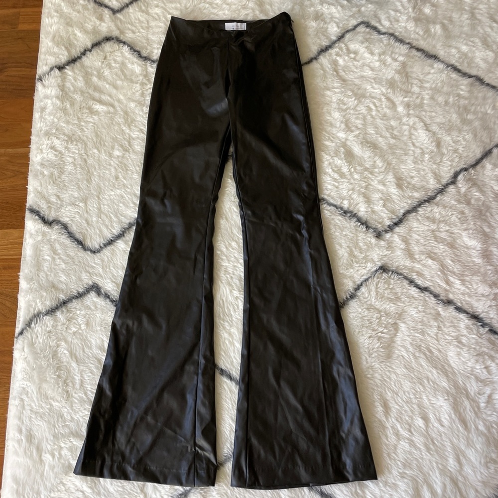 Vegan Leather Flared Pants